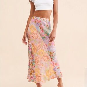 Kachel Mixed Print Slip Skirt
